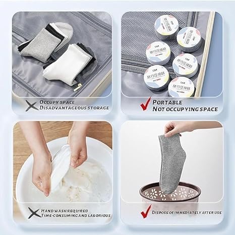 Disposable compressed socks Ankle Socks [Set of 2]